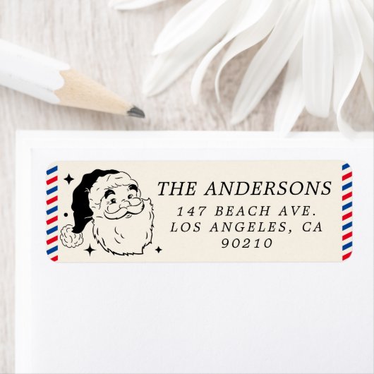 Cute Santa Claus Seal North Pole Label (Insitu)