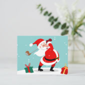 Cute Santa Claus speelt golfillustratie Briefkaart (Staand voorkant)