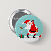 Cute Santa Claus speelt golfillustratie Ronde Button 5,7 Cm (Voorkant /achterkant)