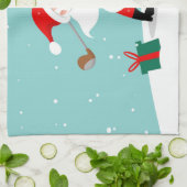 Cute Santa Claus speelt golfillustratie Theedoek (Gevouwen)