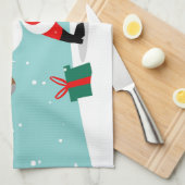 Cute Santa Claus speelt golfillustratie Theedoek (Quarter Fold)