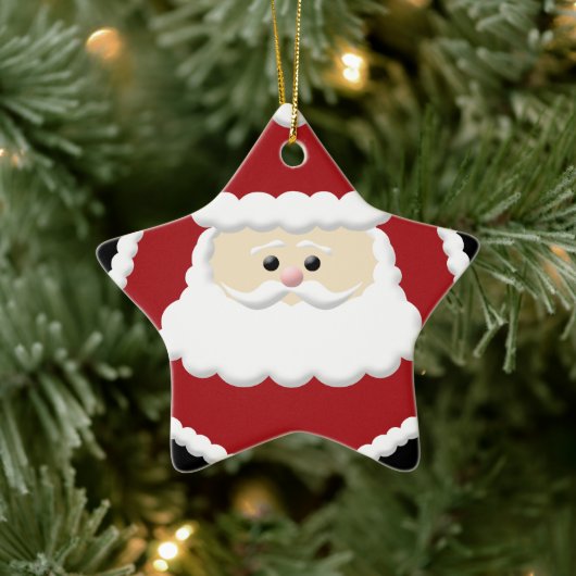 Cute Santa Claus Star-Ornament Keramisch Ornament (Boom)