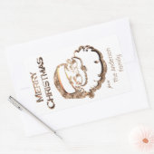 Cute Santa Claus Vader Kerstkerst Elegant Gold Rechthoekige Sticker (Envelop)