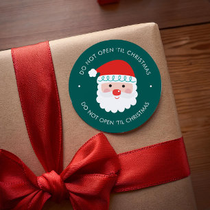 Cute Santa Claus - Voeg uw eigen tekst kerstmis to Ronde Sticker