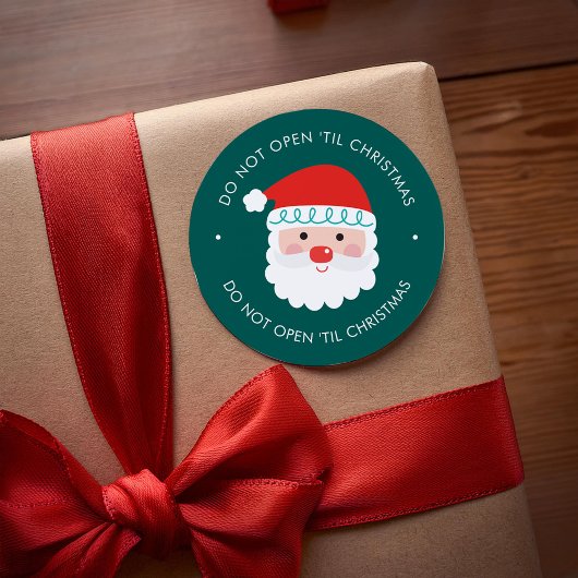 Cute Santa Claus - Voeg uw eigen tekst kerstmis to Ronde Sticker