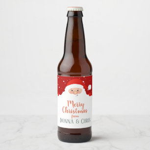 Cute Santa Claus - Vrolijk Kerstfeest - Gepersonal Bier Etiket