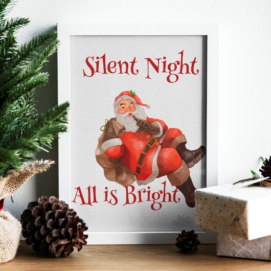 Cute Santa Claus winde Kerstmis Vintage Poster