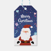 Cute Santa Claus Winter Wonderland Merry Kerstry Cadeaulabel (Voorkant)