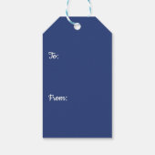 Cute Santa Claus Winter Wonderland Merry Kerstry Cadeaulabel (Achterkant)