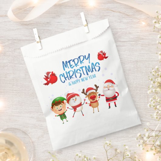 Cute Santa Clause Rudolph Snowman Merry Kerstmis Bedankzakje (Geknipt)