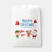 Cute Santa Clause Rudolph Snowman Merry Kerstmis Bedankzakje (Voorkant)