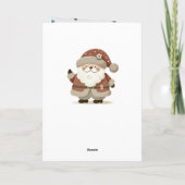 Cute Santa Clause Snowflakes Drawing Christmas Feestdagen Kaart (Achterkant)