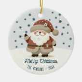 Cute Santa Clause Snowflakes Drawing Christmas Keramisch Ornament (Voorkant)
