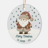 Cute Santa Clause Snowflakes Drawing Christmas Keramisch Ornament (Links)