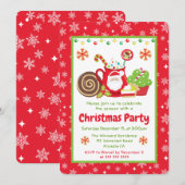 Cute Santa Cocoa Mug Christmas Party Kaart (Voorkant / Achterkant)