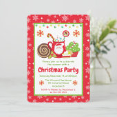 Cute Santa Cocoa Mug Christmas Party Kaart (Staand voorkant)