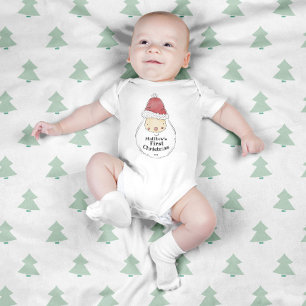 Cute Santa Custom Baby's First Kerstman Baby Bod Romper