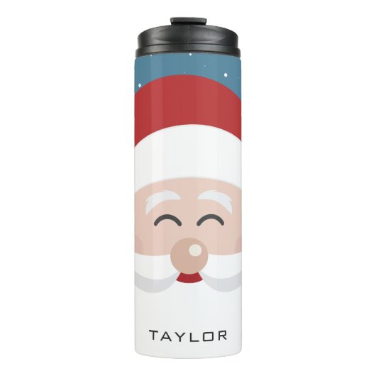 Cute Santa Custom name tumbler Thermosbeker (Voorkant)