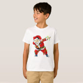 Cute Santa Dabbing Lights kerstjongen T-Shirt (Voorkant volledig)