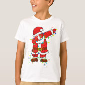 Cute Santa Dabbing Lights kerstjongen T-Shirt (Voorkant)