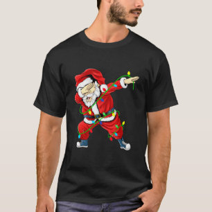 Cute Santa Dabbing Lights kerstMannen T-Shirt