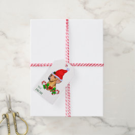 Cute Santa Dachshund-kerstcadeaus Cadeaulabel