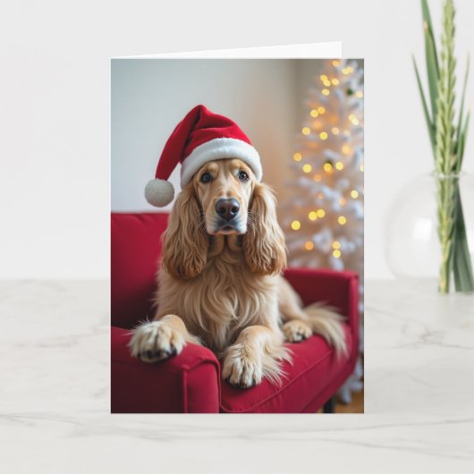 Cute Santa Dog Holiday Card Kaart (Voorkant)