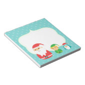 Cute Santa, Elf en Penguin, met kerstmis uitgelijn Notitieblok (Schuin)