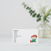 Cute Santa Elf Helper Visitekaartje (Staand voorkant)