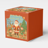 Cute Santa & Elves New Year Holiday Card Bedankdoosjes (Voorkant Zijde)