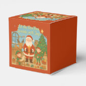 Cute Santa & Elves New Year Holiday Card Bedankdoosjes (Achterkant)