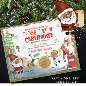 Cute Santa Elves Official Nice List Certificate  Kaart