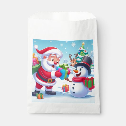 Cute Santa en Snowman Bedankzakje (Voorkant)