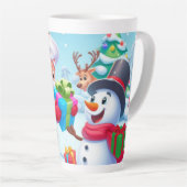 Cute Santa en Snowman Latte Mok (Rechterhoek)