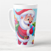Cute Santa en Snowman Latte Mok (Linkerhoek)