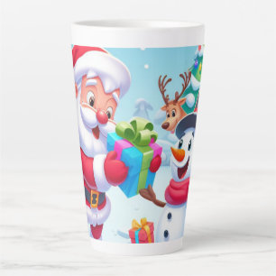 Cute Santa en Snowman Latte Mok