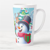 Cute Santa en Snowman Latte Mok (Rechts)