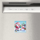 Cute Santa en Snowman Magneet (Insitu (Vaatwasser))