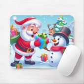 Cute Santa en Snowman Muismat (Met muis)