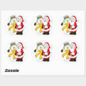 Cute Santa en Snowman Ronde Sticker (Vel)