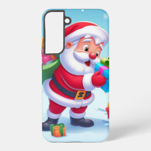 Cute Santa en Snowman Samsung Galaxy Hoesje