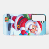 Cute Santa en Snowman Samsung Galaxy Hoesje (Achterkant horizontaal)