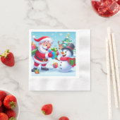 Cute Santa en Snowman Servet (Insitu)