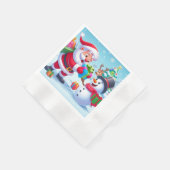 Cute Santa en Snowman Servet (Hoek)