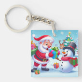 Cute Santa en Snowman Sleutelhanger (voorkant)
