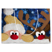 Cute Santa en Zijn rendier Groot Cadeauzakje (Voorkant)