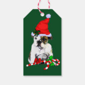 Cute Santa English Bulldog kerstcadeaus Cadeaulabel (Achterkant)