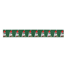Cute Santa English Bulldog Kerstmis Grosgrain Lint