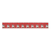 Cute Santa English Bulldog Kerstmis Grosgrain Lint (Voorkant)