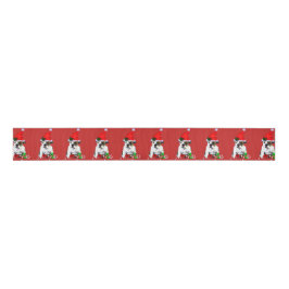 Cute Santa English Bulldog Kerstmis Grosgrain Lint
